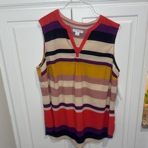Liz Claiborne Multicolor Striped Tank Top